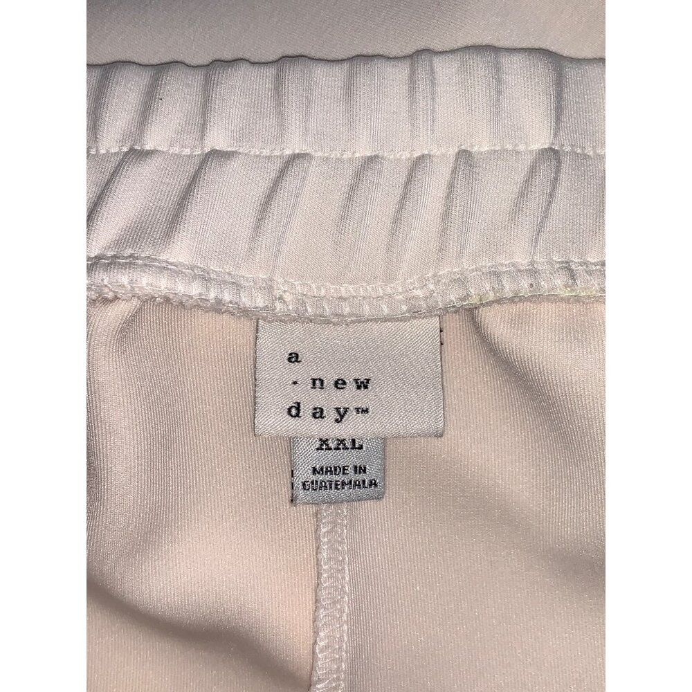 A New Day Womens Cream Pull-On Track Pants Elastic Waist Straight Leg Size XXL - Picture 6 of 8